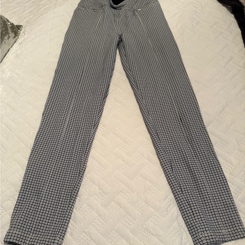 Betabrand Black and White Checkered Pants